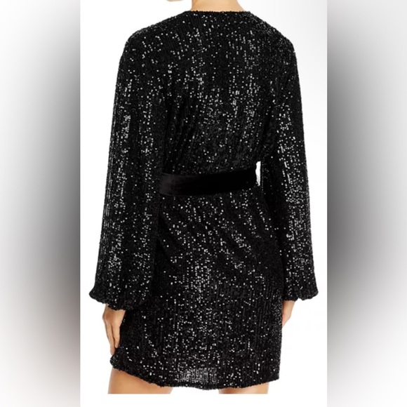 Jay Godfrey Polly Sequined Wrap Dress Black 0 NWT - Picture 3 of 11